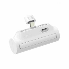 Mini Capsule Charging Treasure Tail Plug Portable (Option: White Android TypeC interfac)