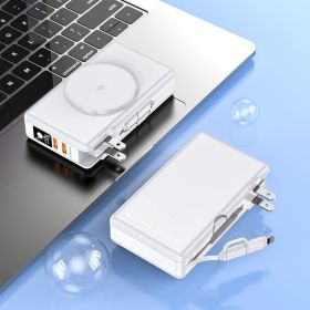 Cable Power Bank 20000 MA Large Capacity (Option: White-US-20000mah)