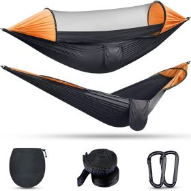 Camping Outdoor Automatic Open Hammock Mosquito Net (Color: Orange)