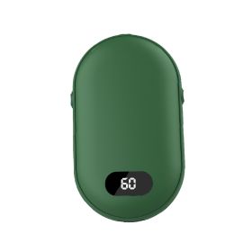 Pebble Hand Warmer Power Bank Two-in-one Portable (Option: Green-10000 MA Battery)